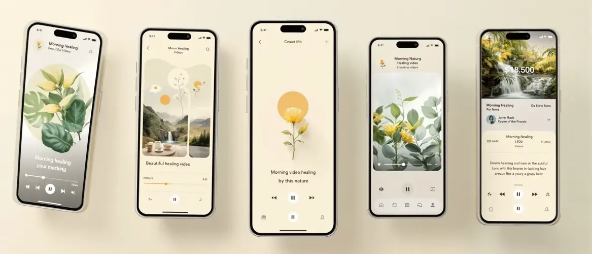 日韩免费在线视频APP界面预览 - 多页面展示
